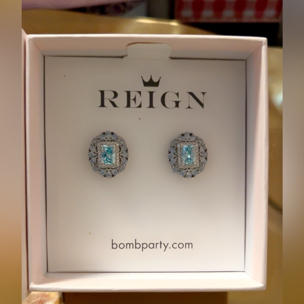 Reign Silver and Blue Vintage-Inspired Earrings